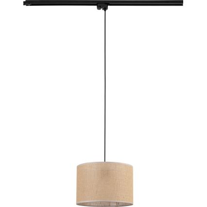 Chandelier on a string for 1-phase rail system TRACER 1xE27/15W/230V d. 30 cm black/brown