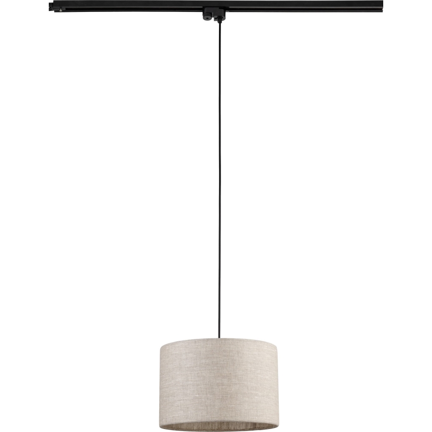 Chandelier on a string for 1-phase rail system TRACER 1xE27/15W/230V d. 30 cm black/grey