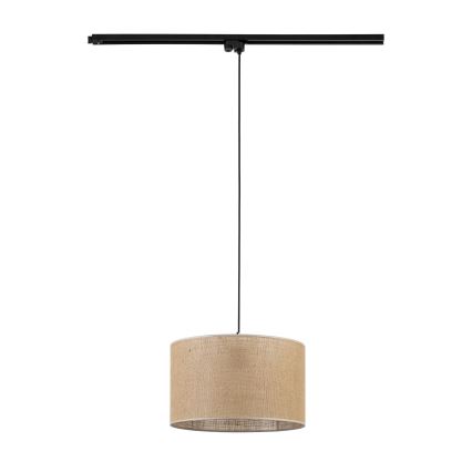 Chandelier on a string for 1-phase rail system TRACER 1xE27/15W/230V d. 38 cm black/brown