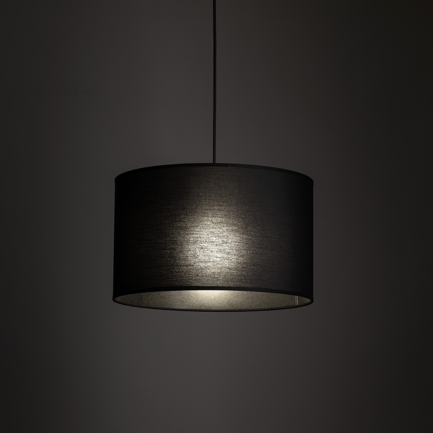 Chandelier on a string for 1-phase rail system TRACER 1xE27/15W/230V d. 38 cm black