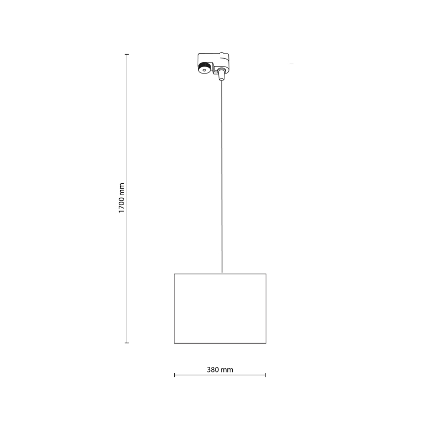 Chandelier on a string for 1-phase rail system TRACER 1xE27/15W/230V d. 38 cm black