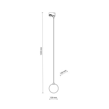 Chandelier on a string for 1-phase rail system TRACER 1xG9/8W/230V black/smoky black