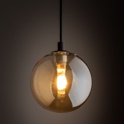 Chandelier on a string for 1-phase rail system TRACER 1xG9/8W/230V black/smoky brown