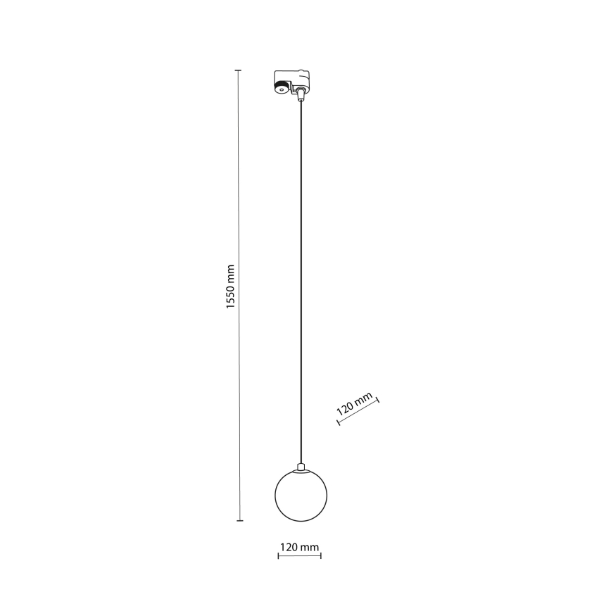 Chandelier on a string for 1-phase rail system TRACER 1xG9/8W/230V black/white