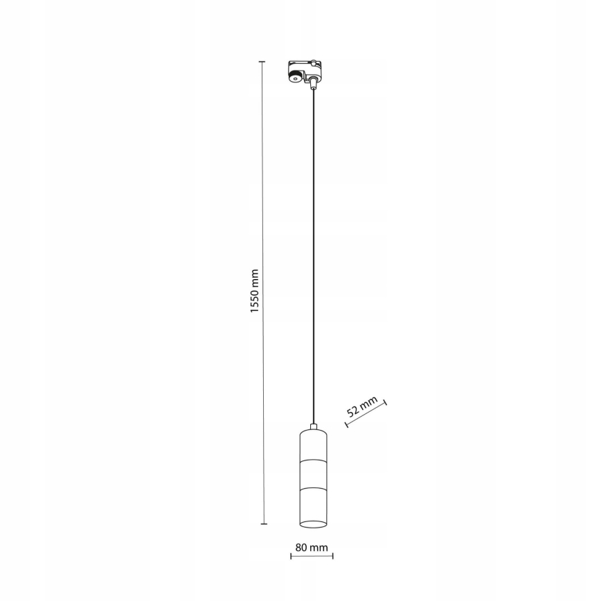 Chandelier on a string for 1-phase rail system TRACER 1xGU10/10W/230V black/gold