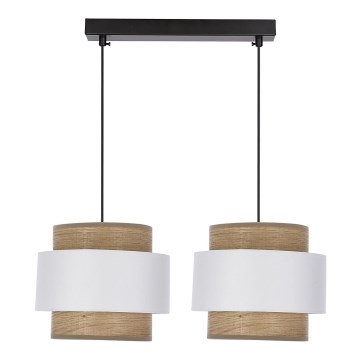 Chandelier on a string FORNI 2xE27/40W/230V brown/white