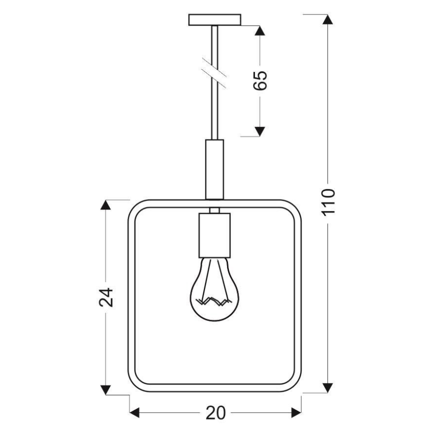 Chandelier on a string FRAME 1xE27/60W/230V black