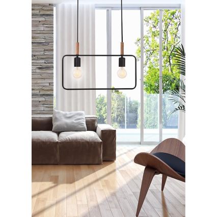 Chandelier on a string FRAME 2xE27/60W/230V black