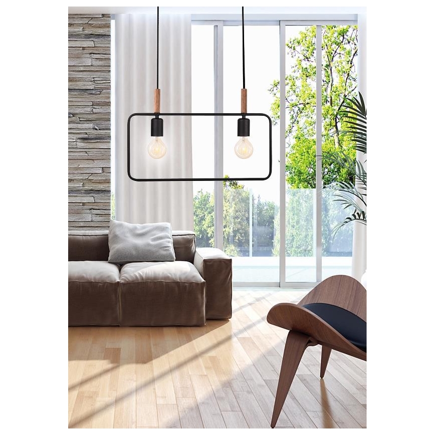 Chandelier on a string FRAME 2xE27/60W/230V black