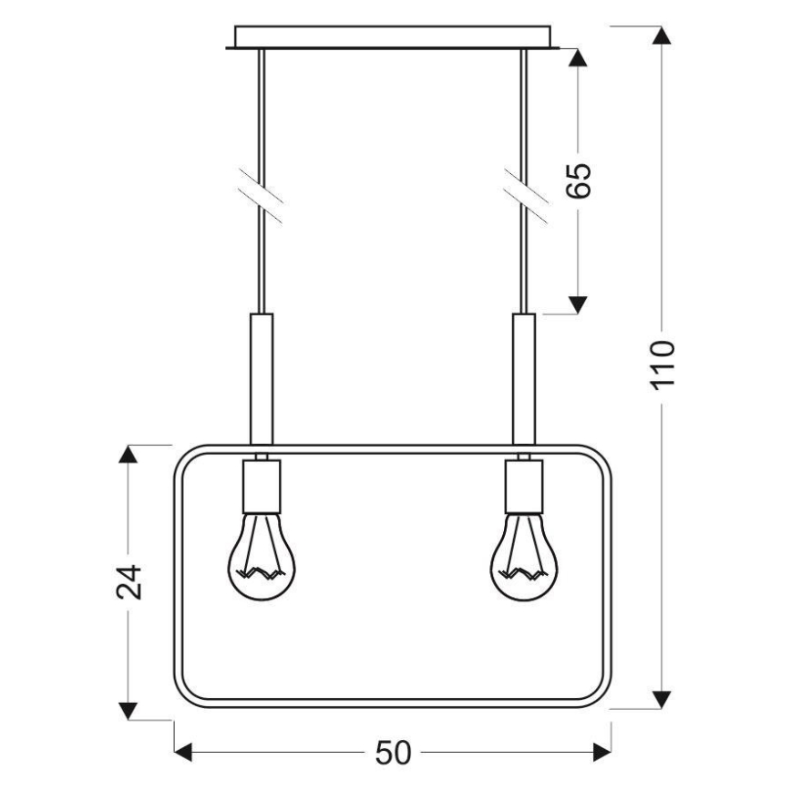 Chandelier on a string FRAME 2xE27/60W/230V black