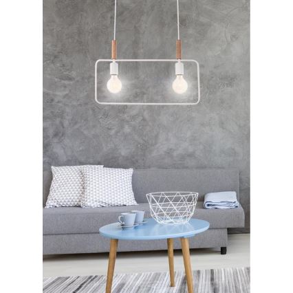 Chandelier on a string FRAME 2xE27/60W/230V white