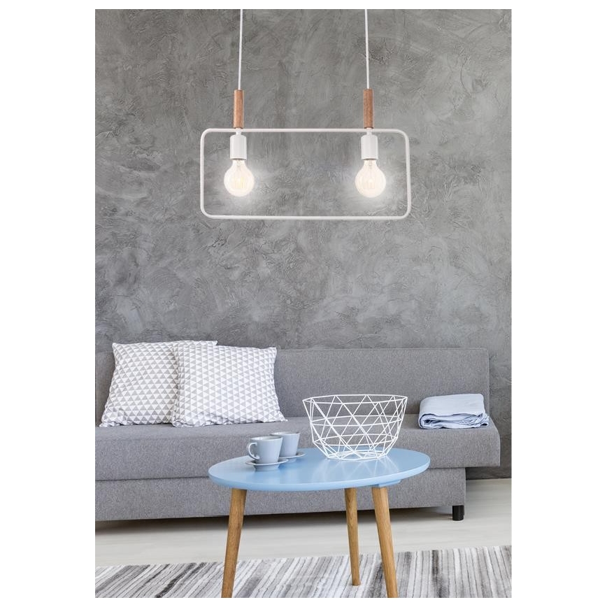 Chandelier on a string FRAME 2xE27/60W/230V white