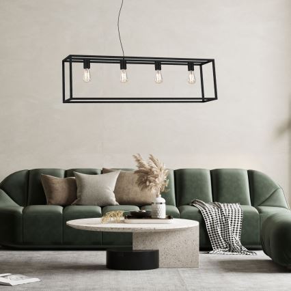 Chandelier on a string FRAME 4xE27/60W/230V black
