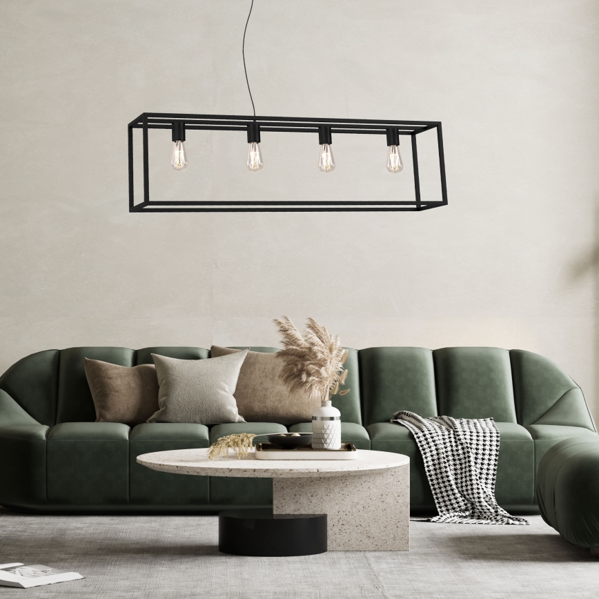 Chandelier on a string FRAME 4xE27/60W/230V black