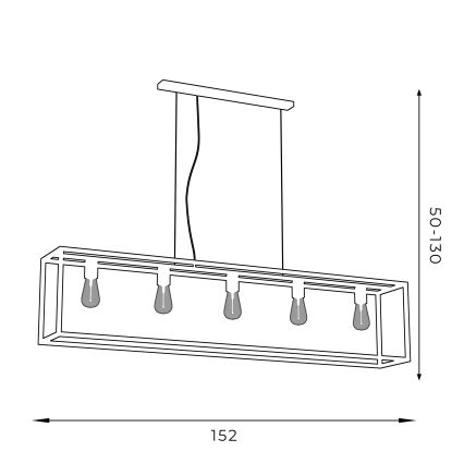 Chandelier on a string FRAME 5xE27/60W/230V black