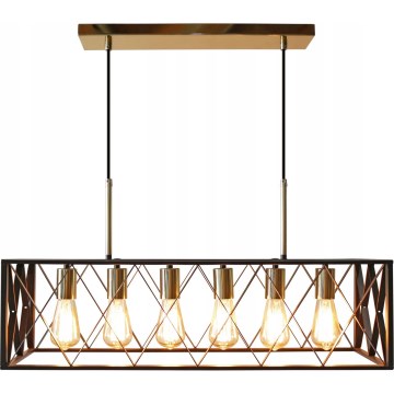 Chandelier on a string FRAME 6xE27/60W/230V black/gold