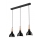 Chandelier on a string FRANCESCA 3xE27/60W/230V black/beech