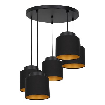 Chandelier on a string FRODI 5xE27/60W/230V black round