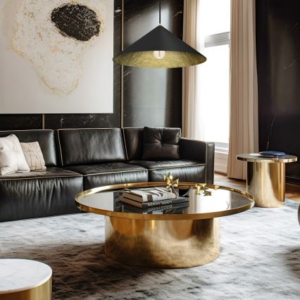 Chandelier on a string FUJI 1xE27/60W/230V d. 50 cm black/gold