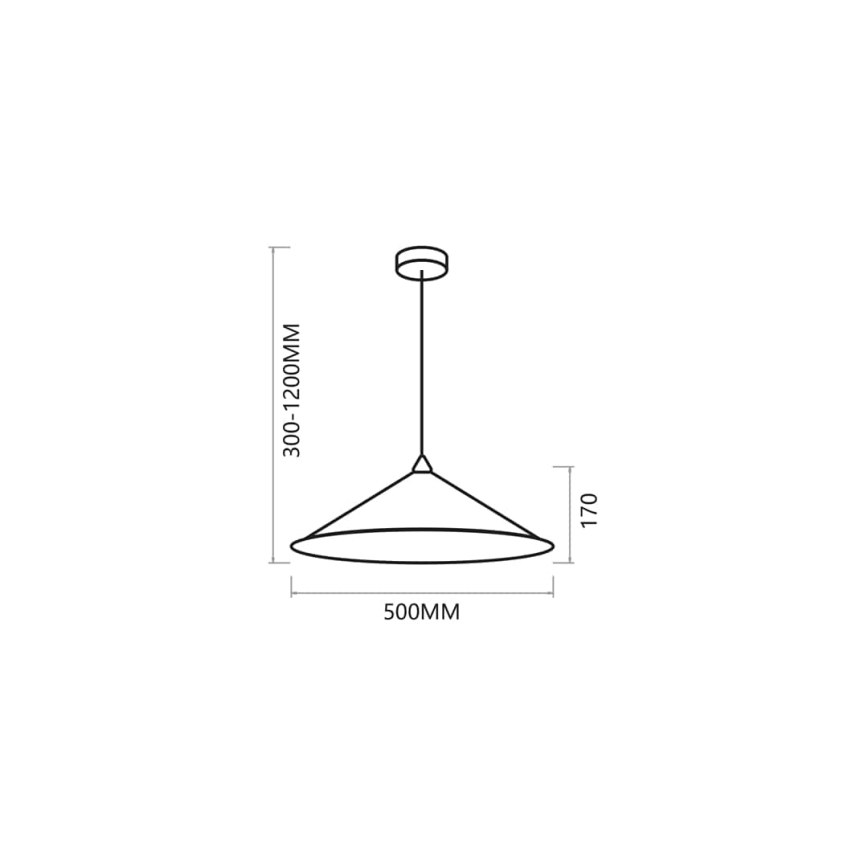 Chandelier on a string FUJI 1xE27/60W/230V d. 50 cm black/gold