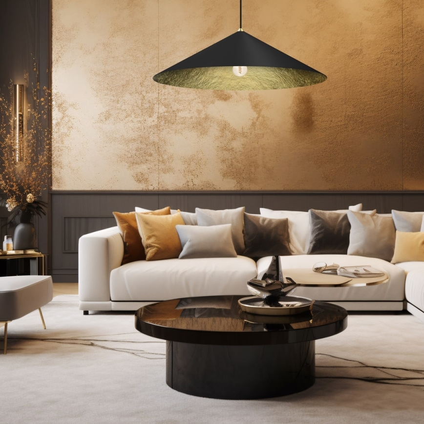 Chandelier on a string FUJI 1xE27/60W/230V d. 90 cm black/gold