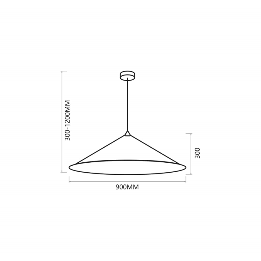 Chandelier on a string FUJI 1xE27/60W/230V d. 90 cm black/gold