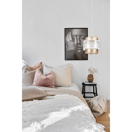 Chandelier on a string GABI 1xE27/60W/230V golden/white d. 20 cm