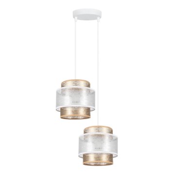 Chandelier on a string GABI 2xE27/60W/230V golden/white d. 30 cm