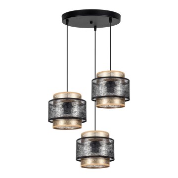 Chandelier on a string GABI 3xE27/60W/230V golden/black d. 45 cm