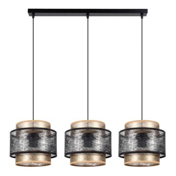 Chandelier on a string GABI 3xE27/60W/230V golden/black