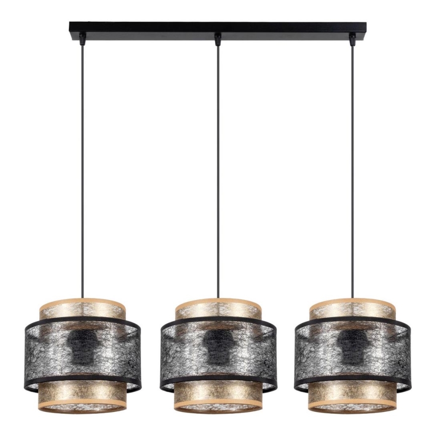 Chandelier on a string GABI 3xE27/60W/230V golden/black