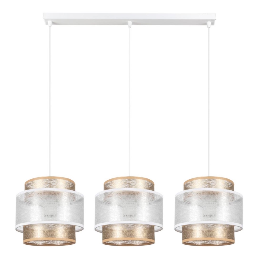 Chandelier on a string GABI 3xE27/60W/230V golden/white