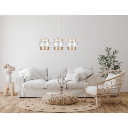 Chandelier on a string GABI 3xE27/60W/230V golden/white