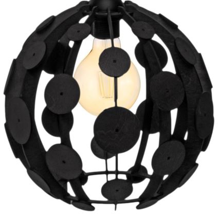 Chandelier on a string GAIA 1xE27/60W/230V black Ø 18 cm