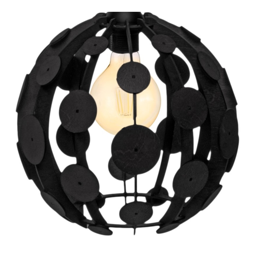 Chandelier on a string GAIA 1xE27/60W/230V black Ø 18 cm