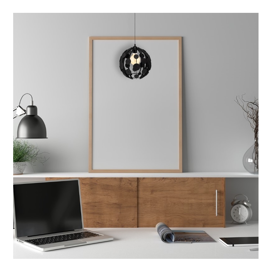 Chandelier on a string GAIA 1xE27/60W/230V black Ø 18 cm