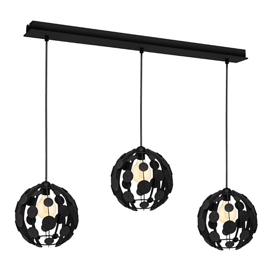 Chandelier on a string GAIA 3xE27/60W/230V black/brown