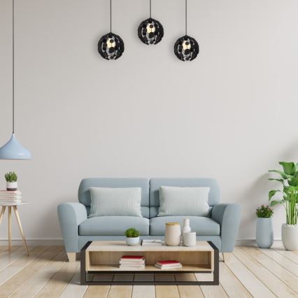 Chandelier on a string GAIA 3xE27/60W/230V black/brown