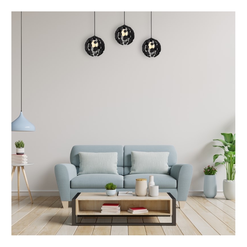 Chandelier on a string GAIA 3xE27/60W/230V black/brown