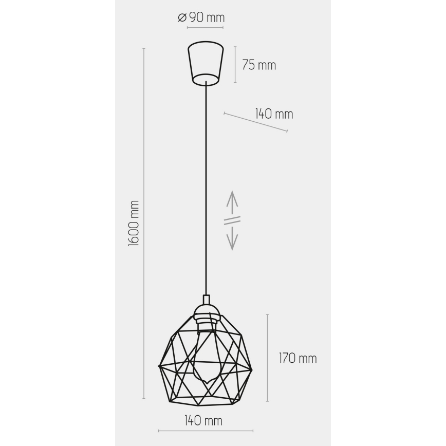 Chandelier on a string GALAXY 1xE27/60W/230V