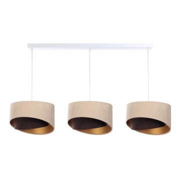 Chandelier on a string GALAXY 3xE27/60W/230V beige/brown/gold