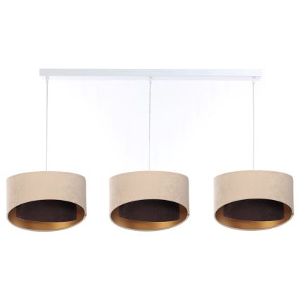 Chandelier on a string GALAXY 3xE27/60W/230V beige/brown/gold