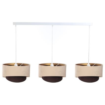 Chandelier on a string GALAXY 3xE27/60W/230V beige/brown/gold