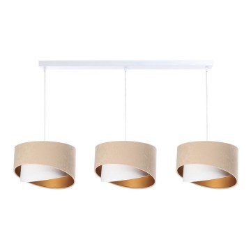 Chandelier on a string GALAXY 3xE27/60W/230V beige/white/gold