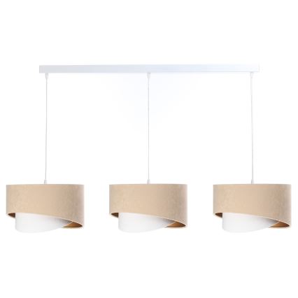 Chandelier on a string GALAXY 3xE27/60W/230V beige/white/gold