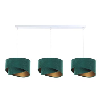 Chandelier on a string GALAXY 3xE27/60W/230V green/gold
