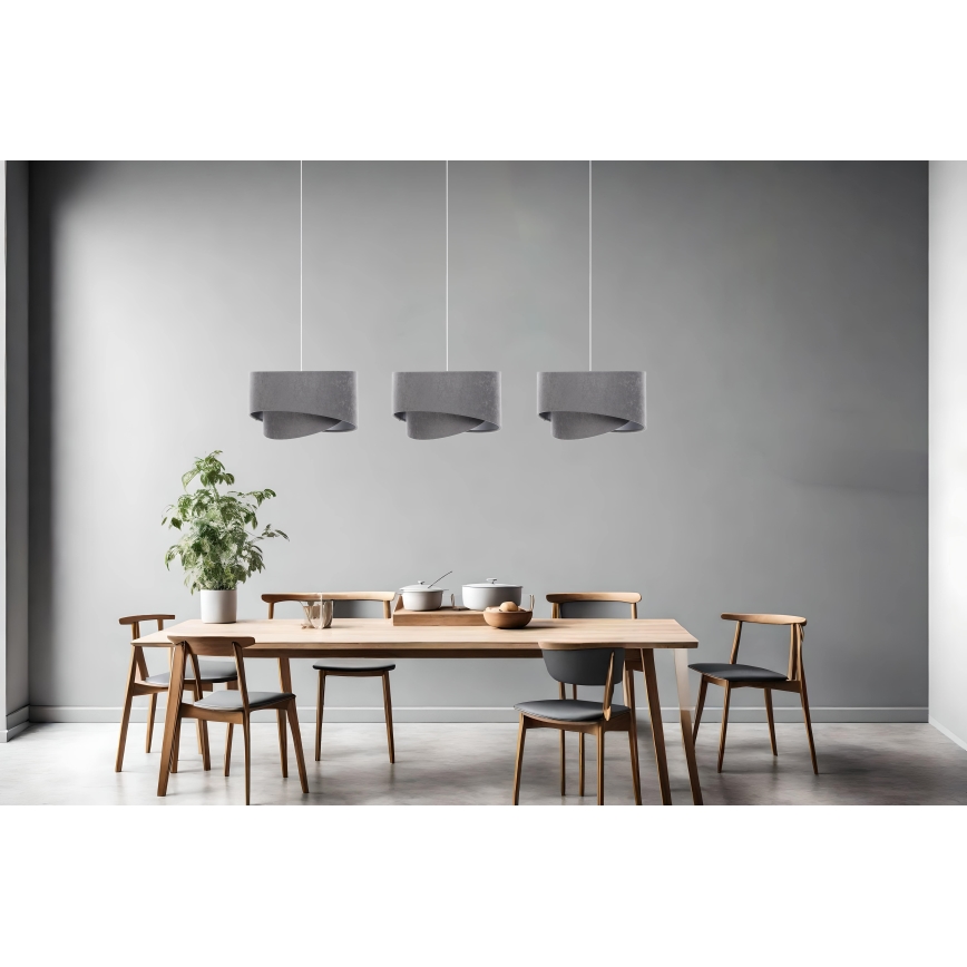 Chandelier on a string GALAXY 3xE27/60W/230V grey