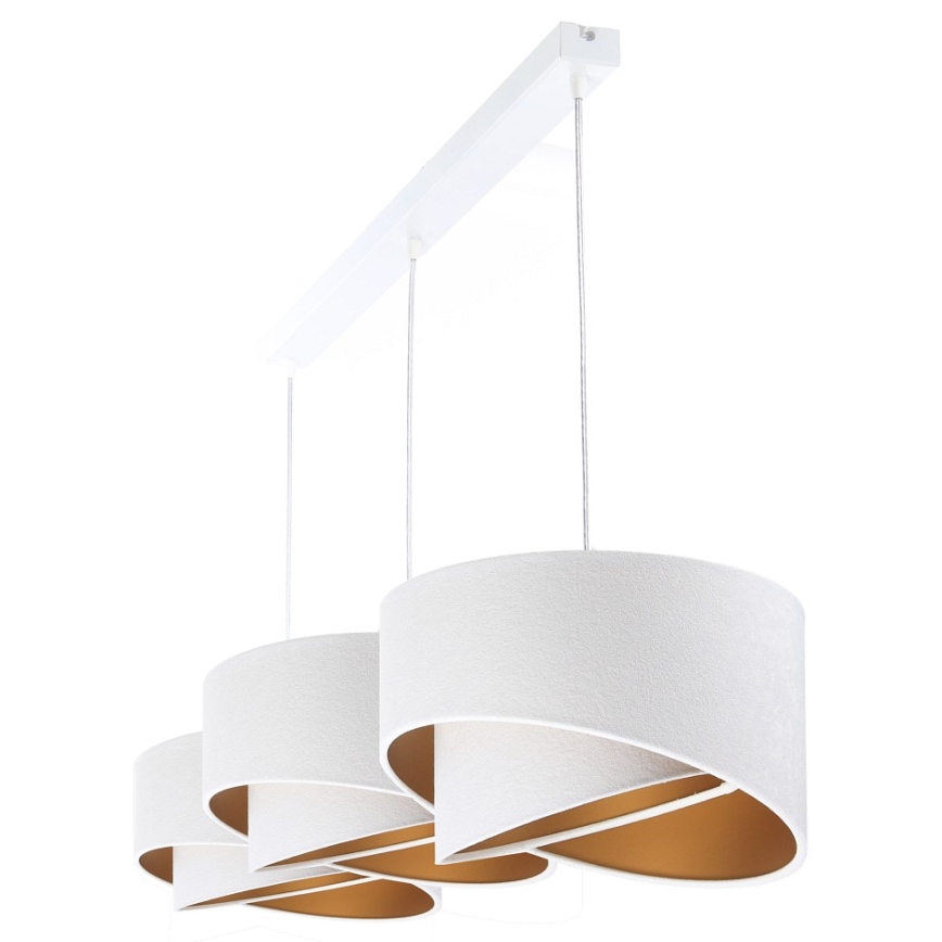 Chandelier on a string GALAXY 3xE27/60W/230V white/gold