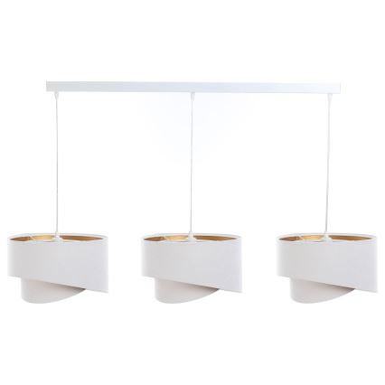 Chandelier on a string GALAXY 3xE27/60W/230V white/gold