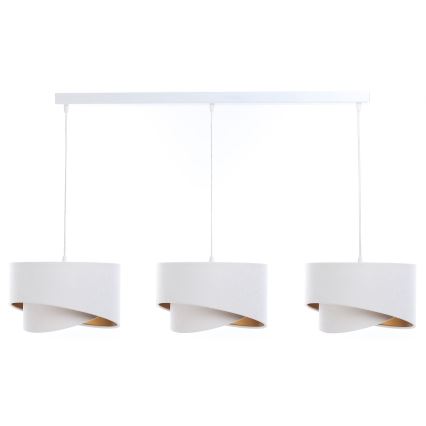 Chandelier on a string GALAXY 3xE27/60W/230V white/gold